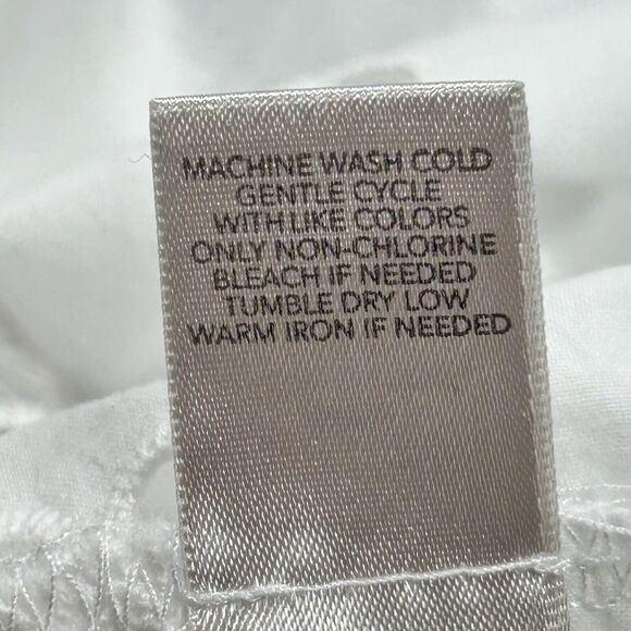 CJ Banks Top Women's 2X White Floral Hearts Tie Front Short Sleeve Shirt Blouse - Picture 11 of 12